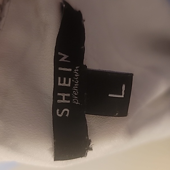 SHEIN PREMIUM Dress Gray and White, Size L - Picture 3 of 4
